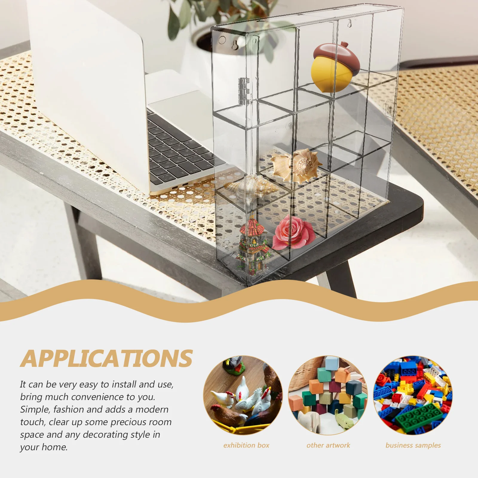 Полки для дисплея 12-сеточная модель выставочная коробка аксессуары дома
