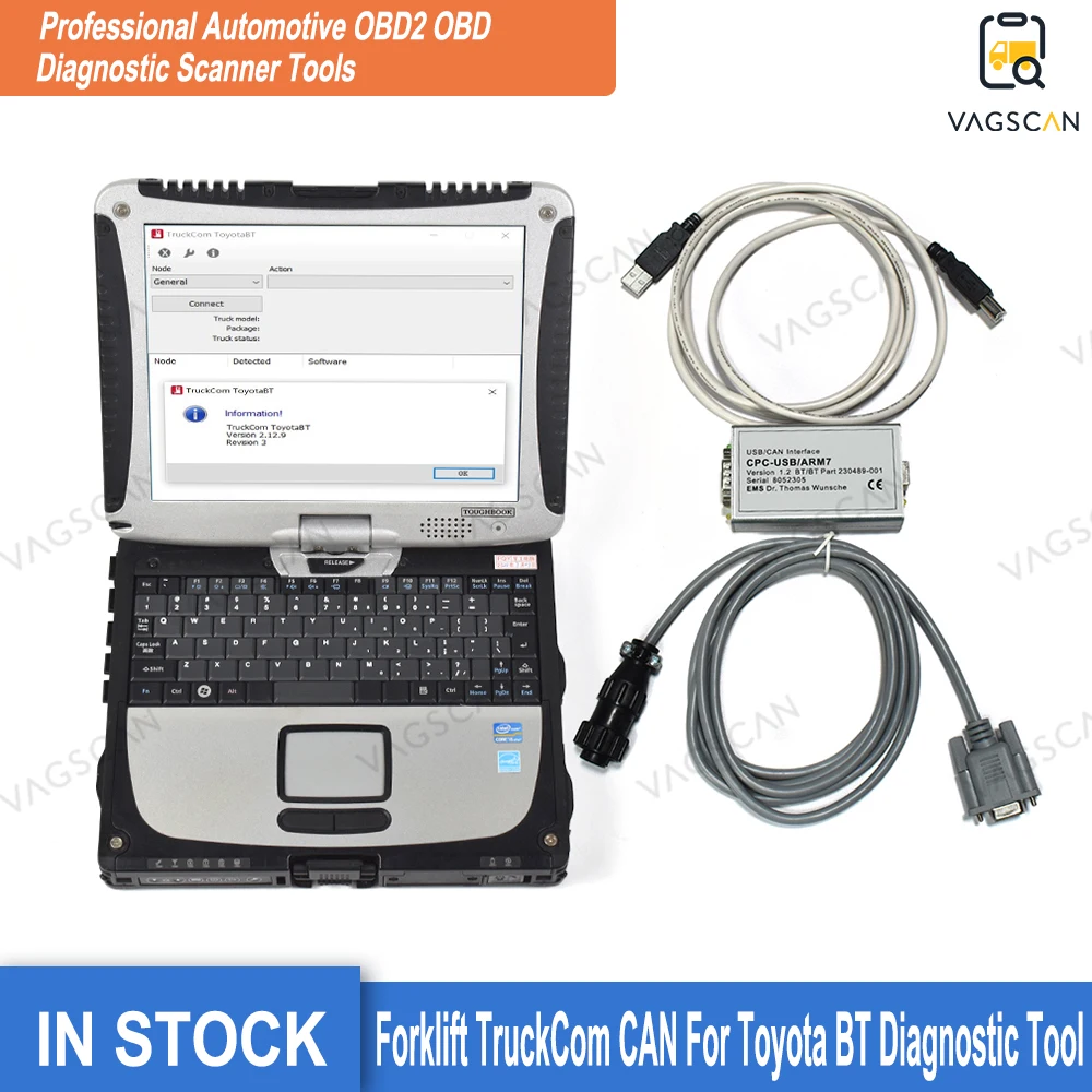 

CF19 Laptop For Toyota BT CPC USB ARM7 CAN bus line TruckCom Touch panel Canbox Diagnostic Tool