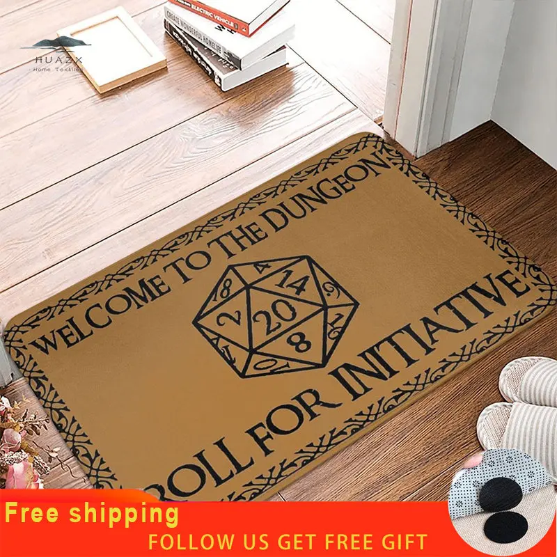 

Welcome To The Dungeons Rug Roll for Initiative Bathroom Mat Dnd Game Doormat Kitchen Flannel Soft Carpet Balcony Home Decor