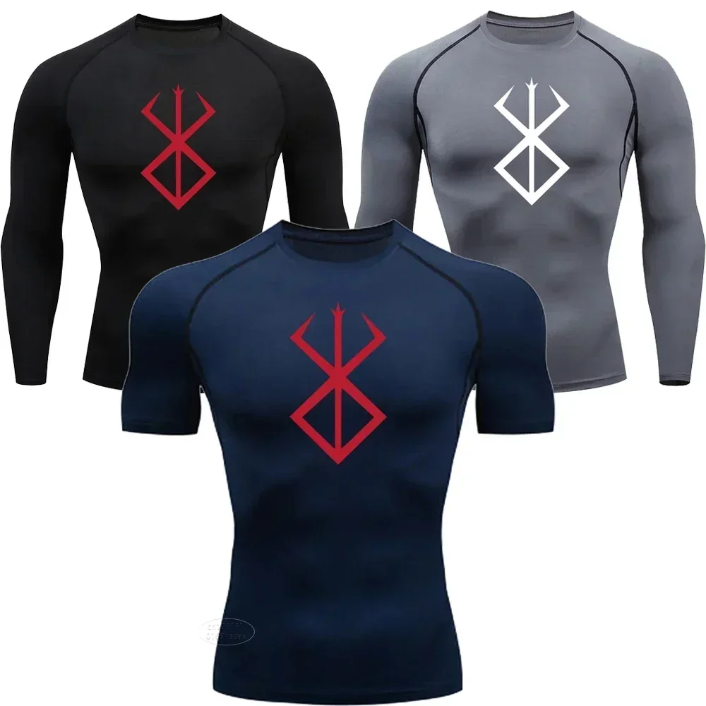 Мужская Быстросохнущая Футболка Для Бега Компрессионный Топ Фитнеса