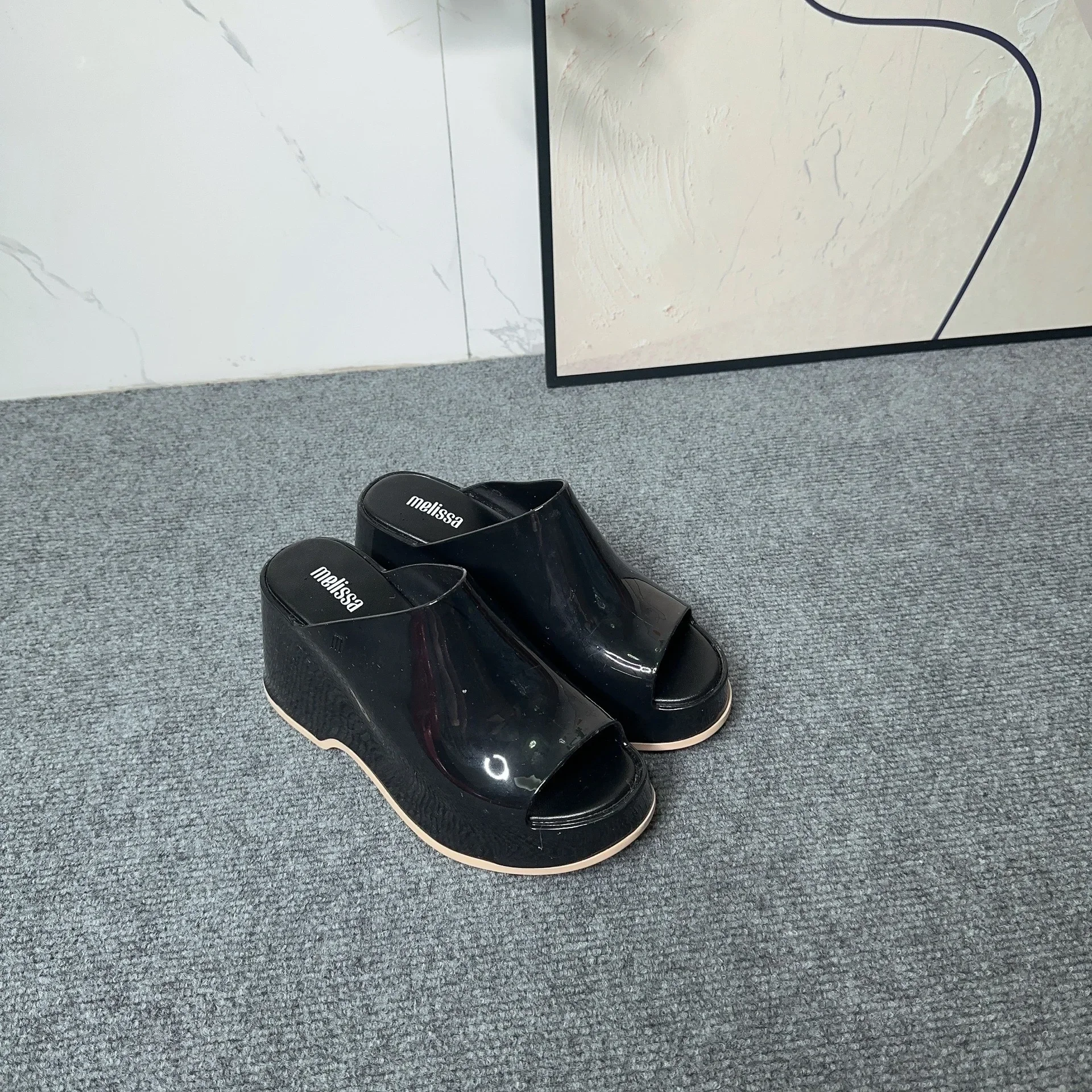 Женские мюли новинка 2024 женские сандалии на плоской подошве туфли-желе высоком