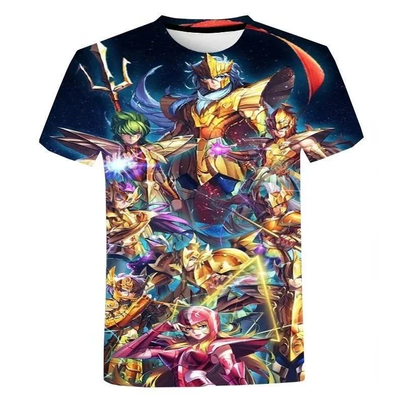 Летняя модная повседневная футболка большого размера &quotРыцари зодиака&quot Saint Seiya