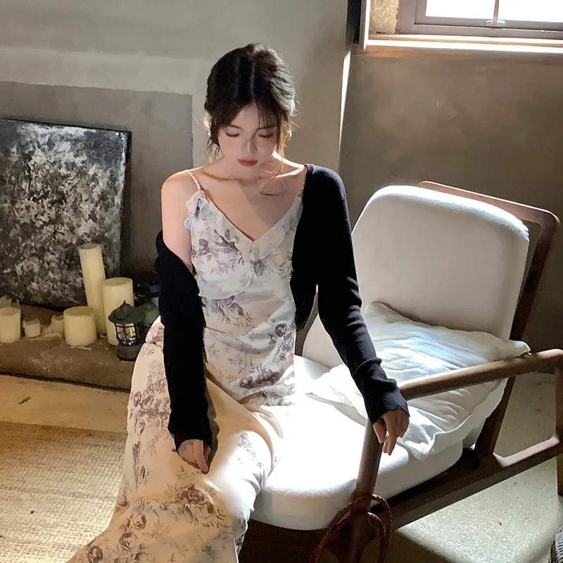 XiuXiangXiang Thirteen Row 2024 Summer New Solid Color Long Sleeve Knitted Cardigan Women's Versatile Sun Protection Cover Ups