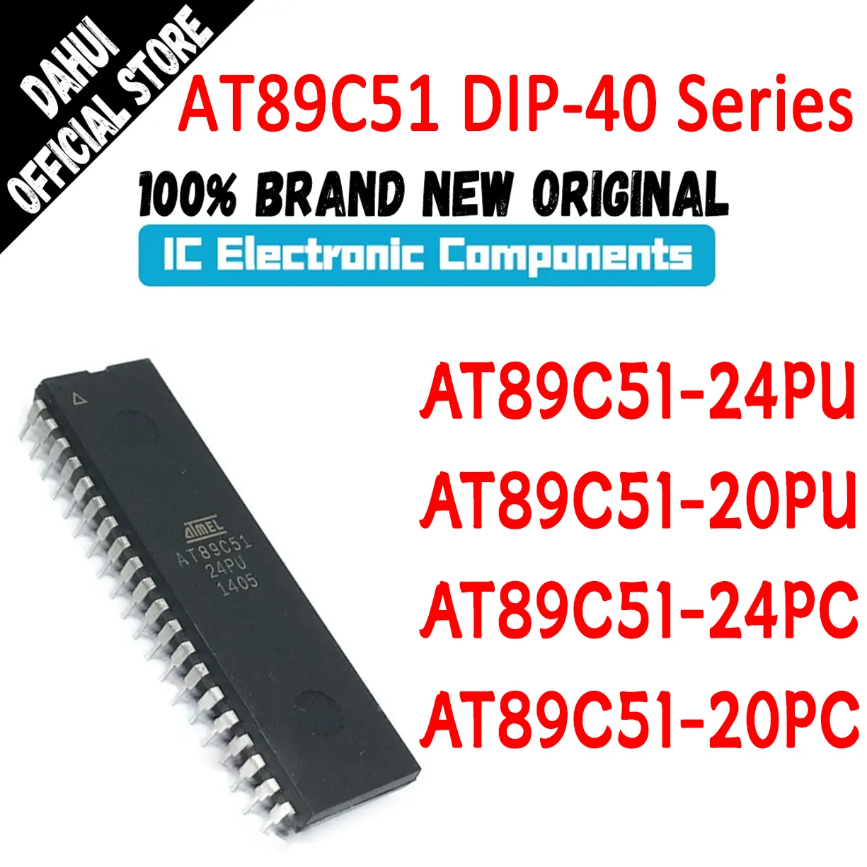 

AT89C51-24PU AT89C51-20PU AT89C51-24PC AT89C51-20PC AT89C51 AT89C AT89 AT IC MCU Chip DIP-40 In Stock 100% New Originl