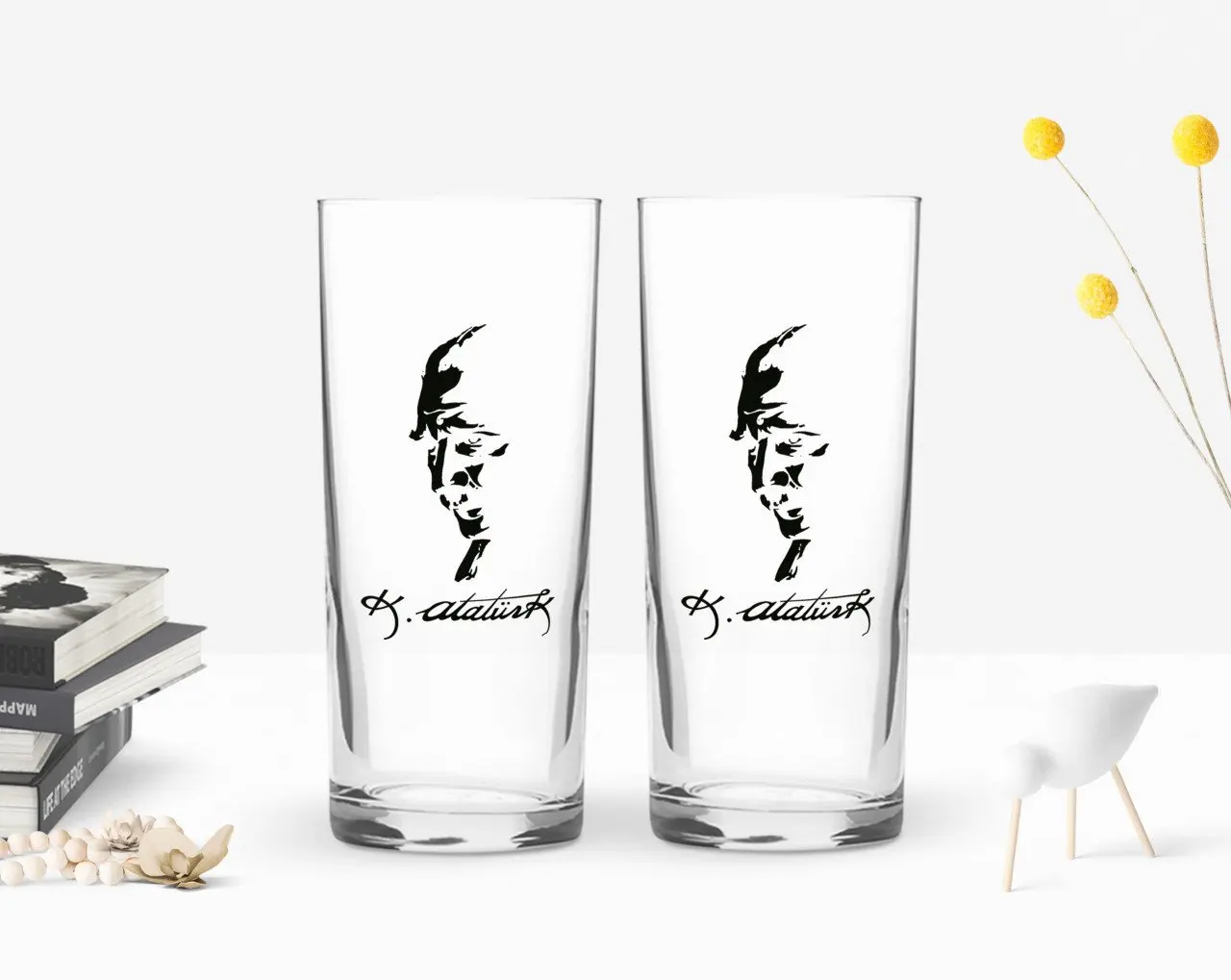 

BK дома напечатаны Ататюрк тематические двойной Arrack чашки Seti-22