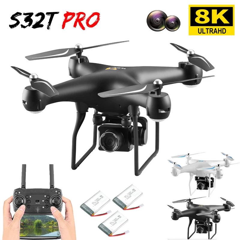 

2022 S32T 8K RC Drone WiFi Camera 4K HD Foldable Professiona RC Quadcopter Helicopter High Hold Mode FPV Long Fly Helicopter