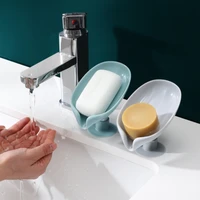 leaf soap holder soap dish holder for bathroom shower portable plastic sponge tray for kitchen bathroom accessories
