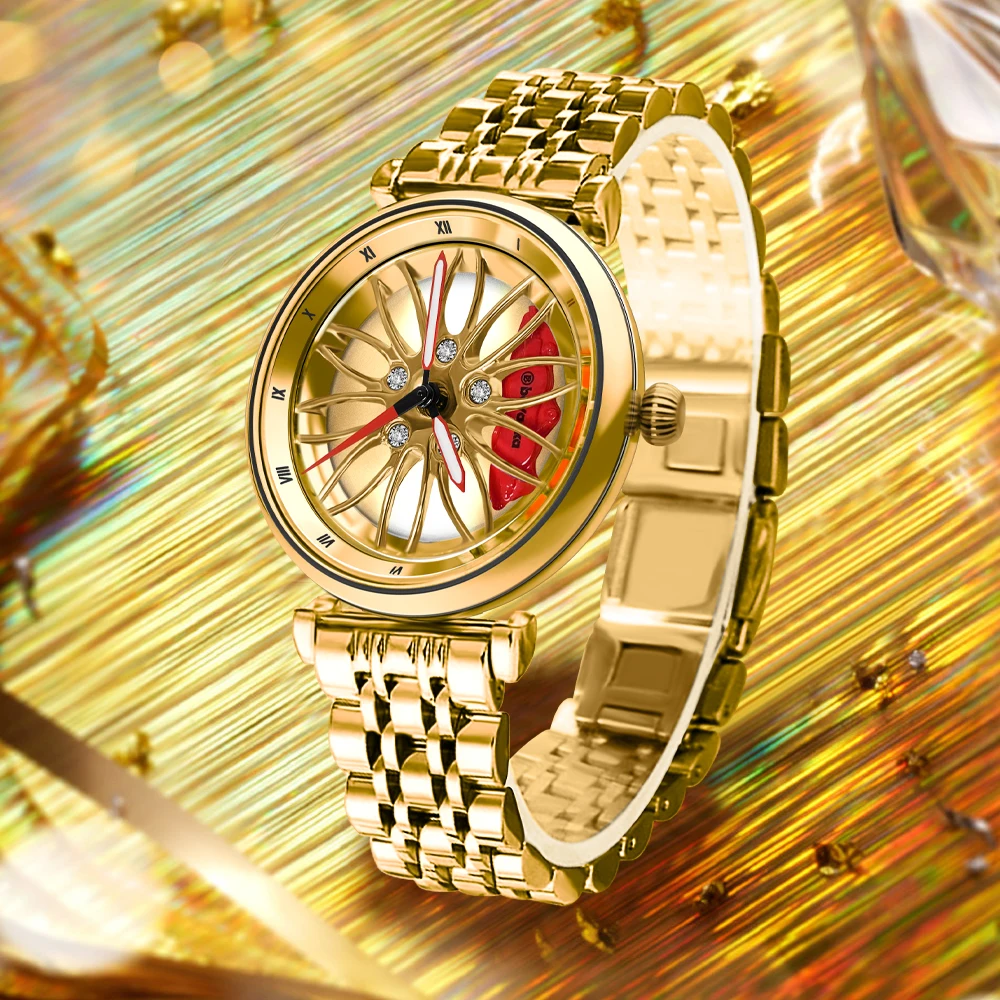 

2022 Women Fashion Wristwatch Quartz Watch Top Brand Waterproof Fully With Luminous Wheel Watch