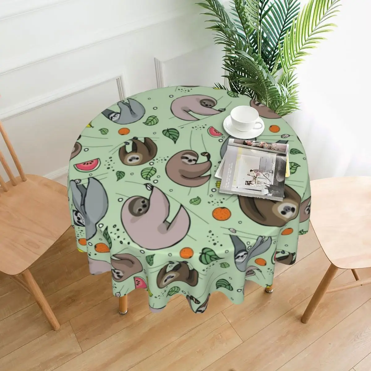 

Скатерть с рисунком ленивецов из мультфильма, чехлы для стола с принтом листьев ленивецов, оптовая продажа защитных скатертей из полиэстер...