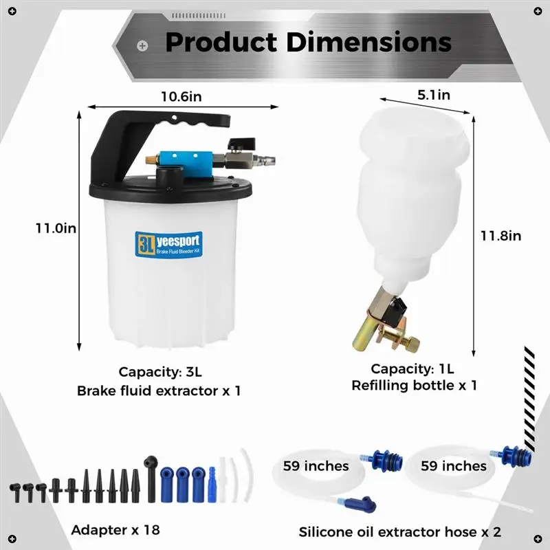 Набор для вакуумного тормоза 3 л пневматический тормозной жидкости сцепление