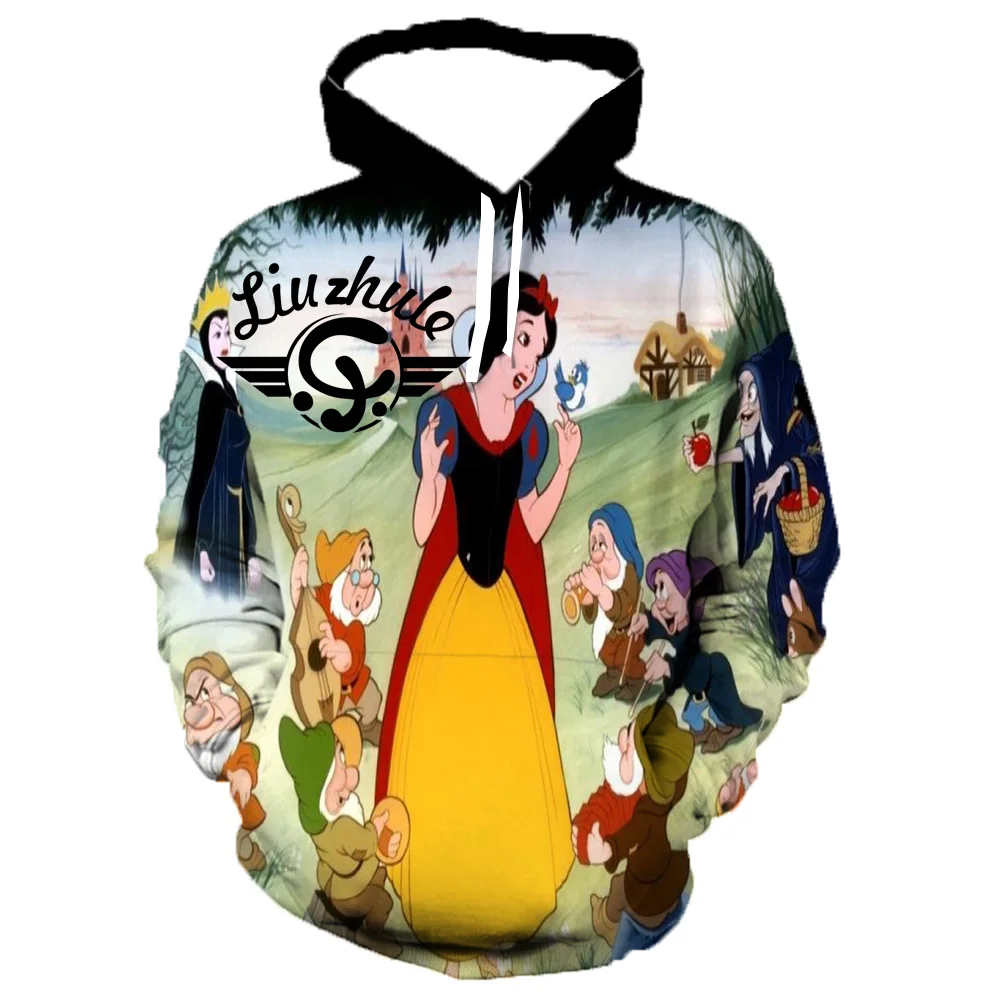 

Disney Brand lady hoodies 3D All Over Printed Mens Sweatshirt Unisex boys girl Cartoon Snow White Pullover long sleeves spring