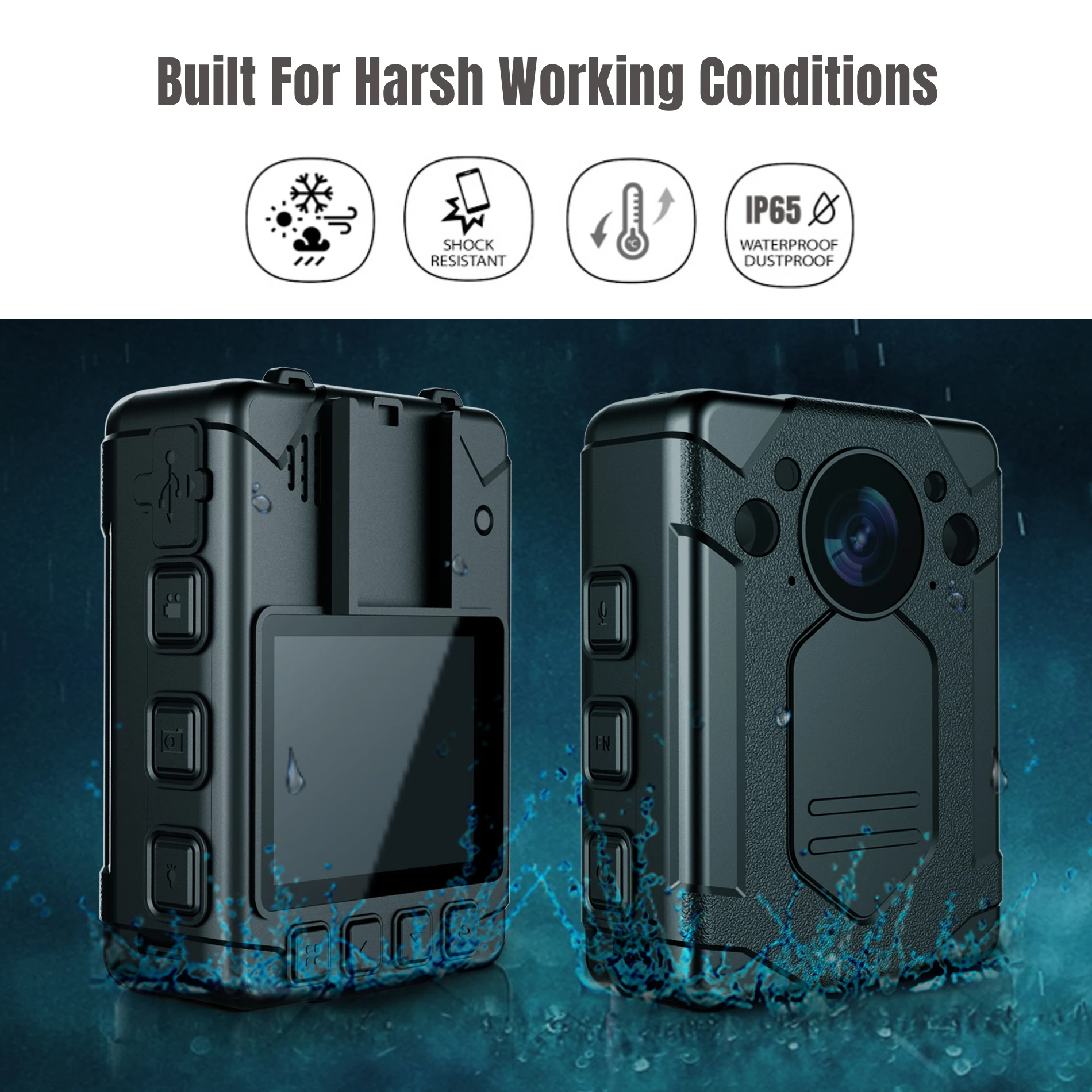 Нательная полицейская камера sharp73 1296P с GPS ночным видением 12 часов ношения