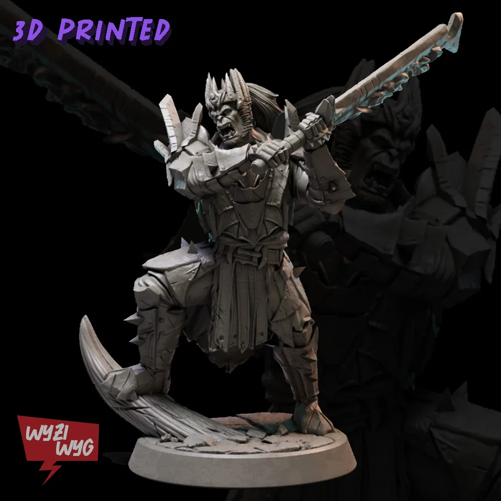 

Orc Miniature, Barbarian Figure, Fighter Warrior, Green Skin, HD 3D Printed Model, Pathfinder, Tabletop, Wargame, DnD, TRPJ