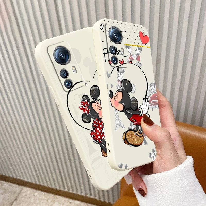 

Phone Case For Xiaomi Mi 13 12S 12 12X 12T 11i 11T 11 10 10S 10T Pro Lite Ultra 5G Pink Disney Minnie Mickey Liquid Rope