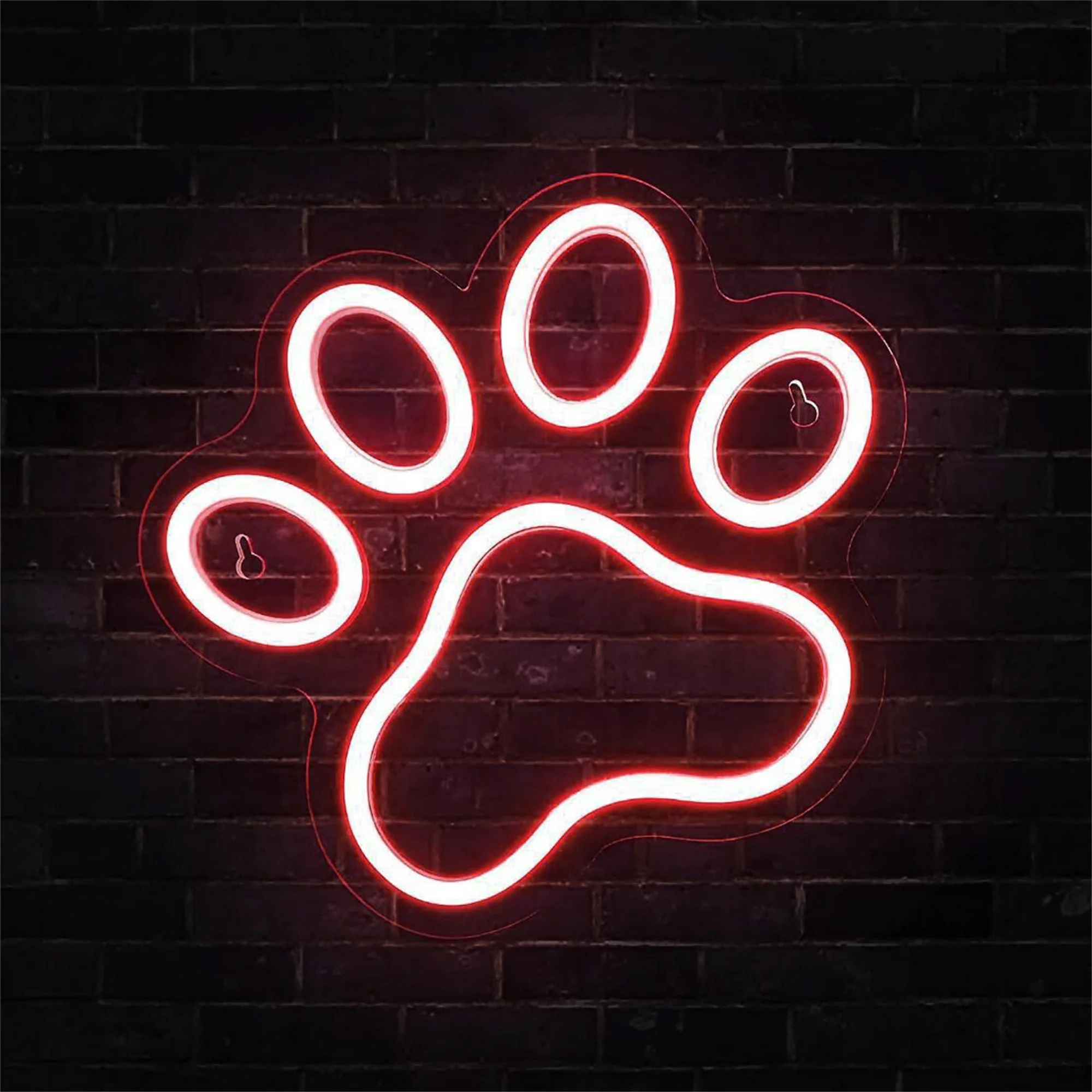 

Неоновая вывеска в виде лап для украшения стен, для бара, кафе, подарки на день рождения для любителей собак, неоновые огни для невесты, кавайный Декор для комнаты