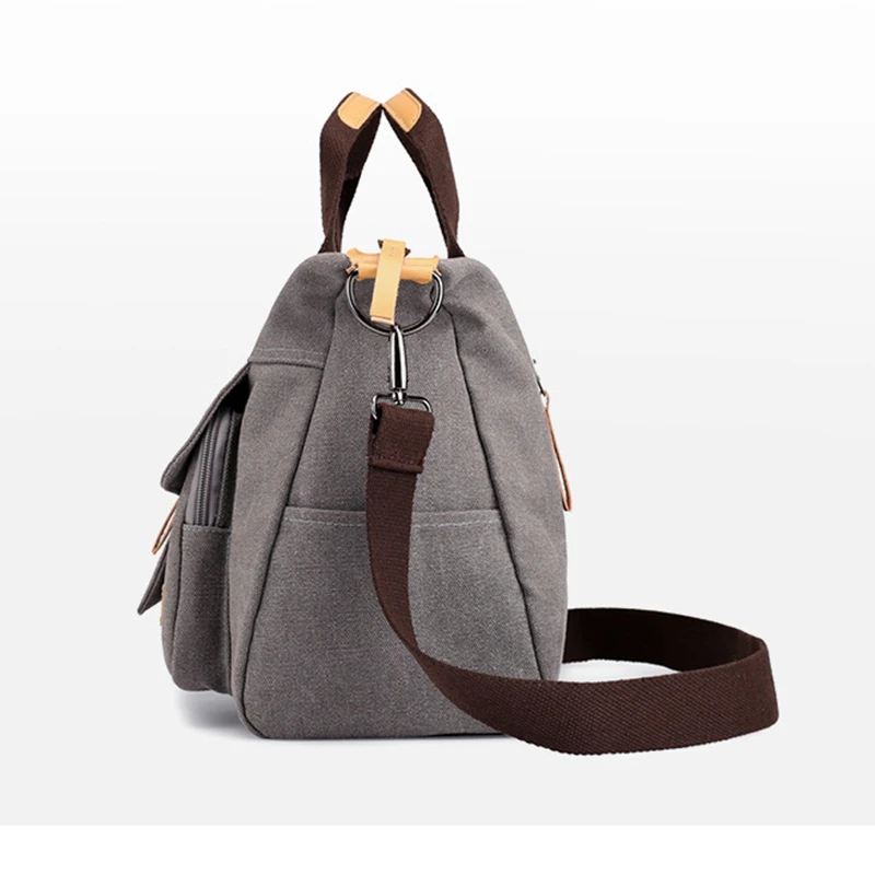 Women Canvas Fitness Bag Sports Gym Bag Casual Pocket Handbag Travel Pack Tote Shoulder Messenger Weekend Training Mochila Pouch