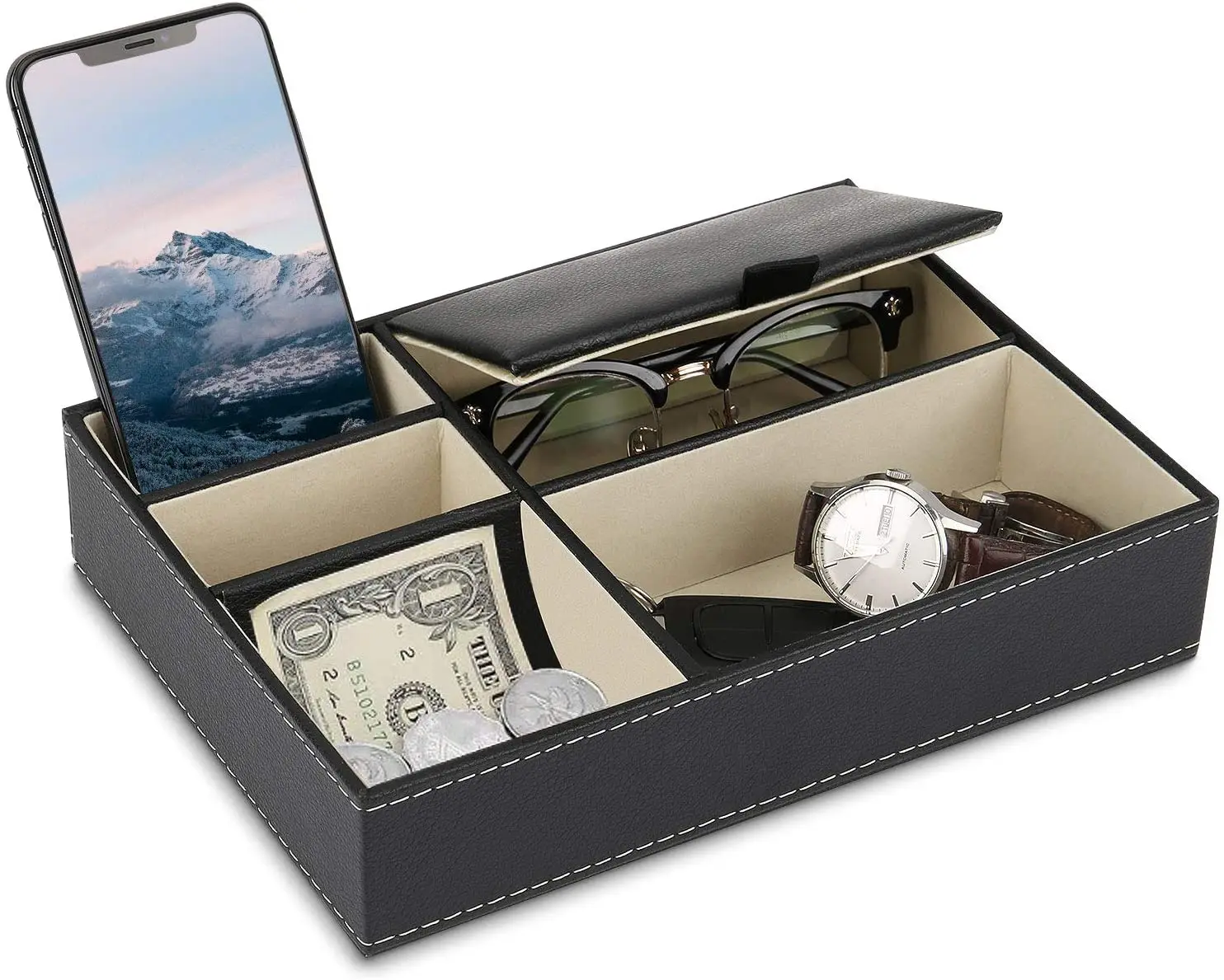 

Настольный органайзер для ювелирных изделий с 5 отделениями