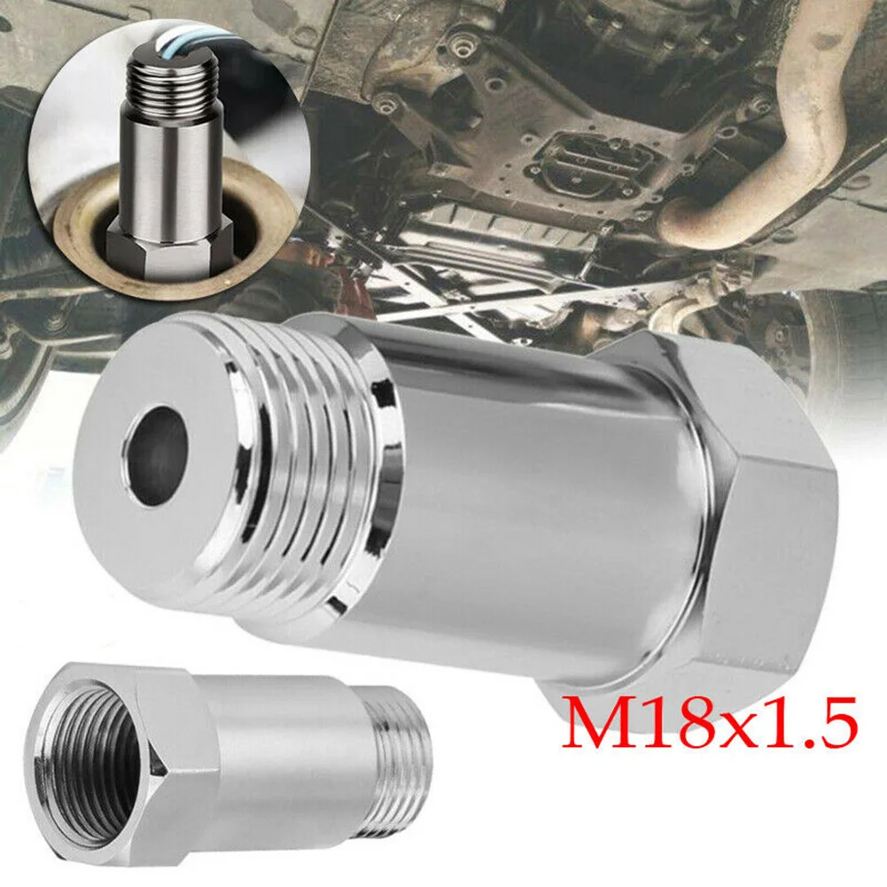 

1X Car Oxygen Sensor Lambda O2 M18X1.5 Extension Extender Spacer Exhaust Silver Crack Resistance Corrosion Resistance