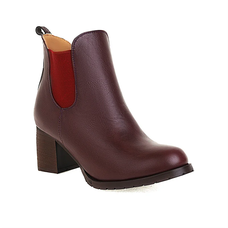 2022 Trend Women Ankle Boots Winter Designer Luxury High Heel Round Head Chelsea Women Shoes Elegant Low Ladie Boots