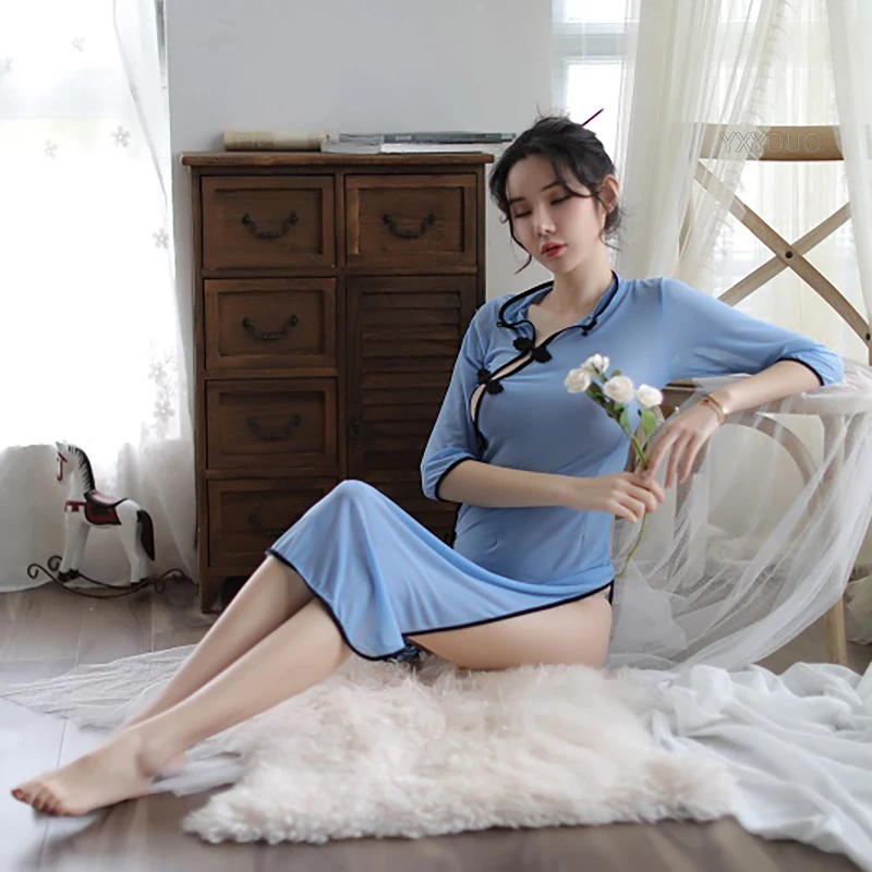 

Чонсам, костюм школьницы, Сексуальное белье для женщин, сетчатая ночная рубашка, сексуальное порно, косплей для девочек, необычное нижнее белье для женщин, без цензуры