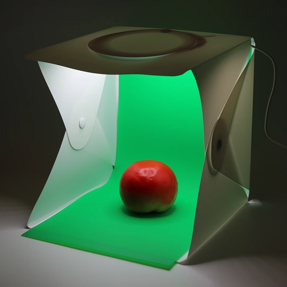 

Портативный комплект для фотостудии, LED лампа-тент с кольцевым светильником, 72 светодиода USB, 4 фона для домашнего декора