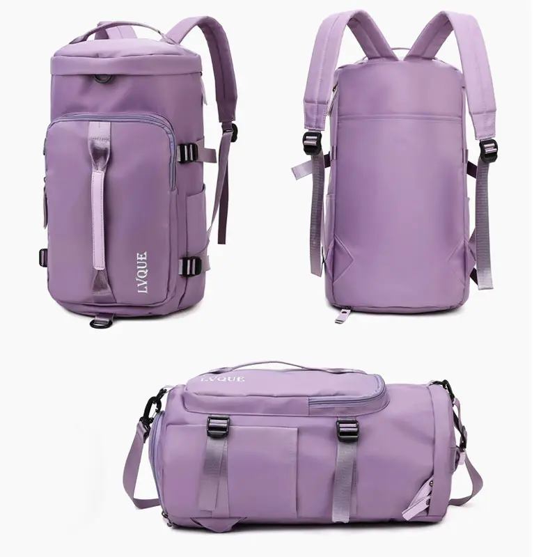 New Pink Women Travel Backpack Shoes Sport Student Excerise Backpack Casual Tote Bag Daypack Multi-Purpose Backpack Portable