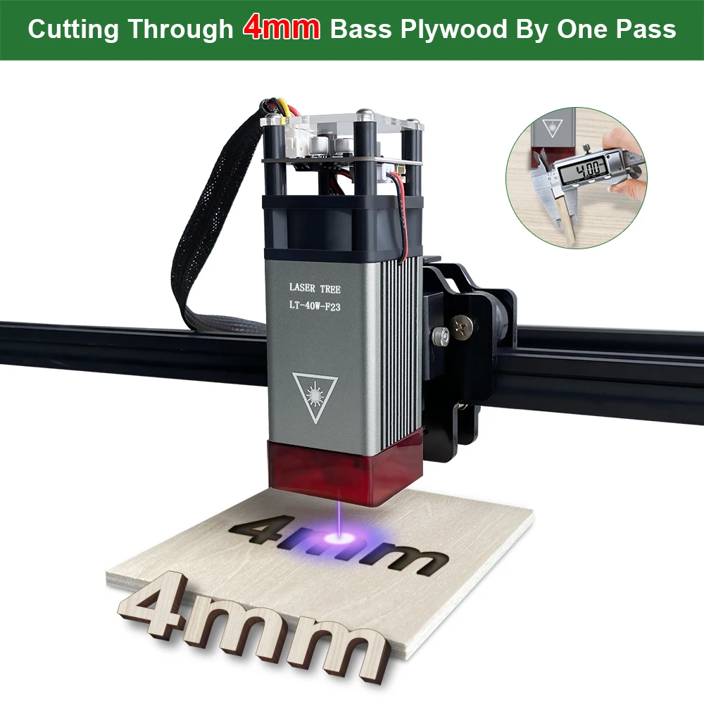 LASER TREE 40W Fixed Focus Laser Module with Metal Hood for CNC Laser Engraver Cuting Engraving Wood 450nm Blue TTL Module Tools enlarge