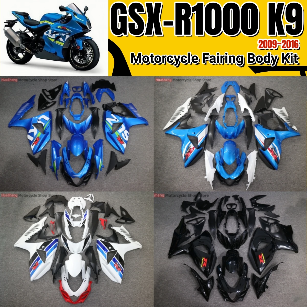 

Подходит для Suzuki GSX R 1000 GSXR 1000 GSX-R1000 K9 2009 2010 2011 2012 2013 2014 2015 2016 K9 мотоциклетный обтекатель