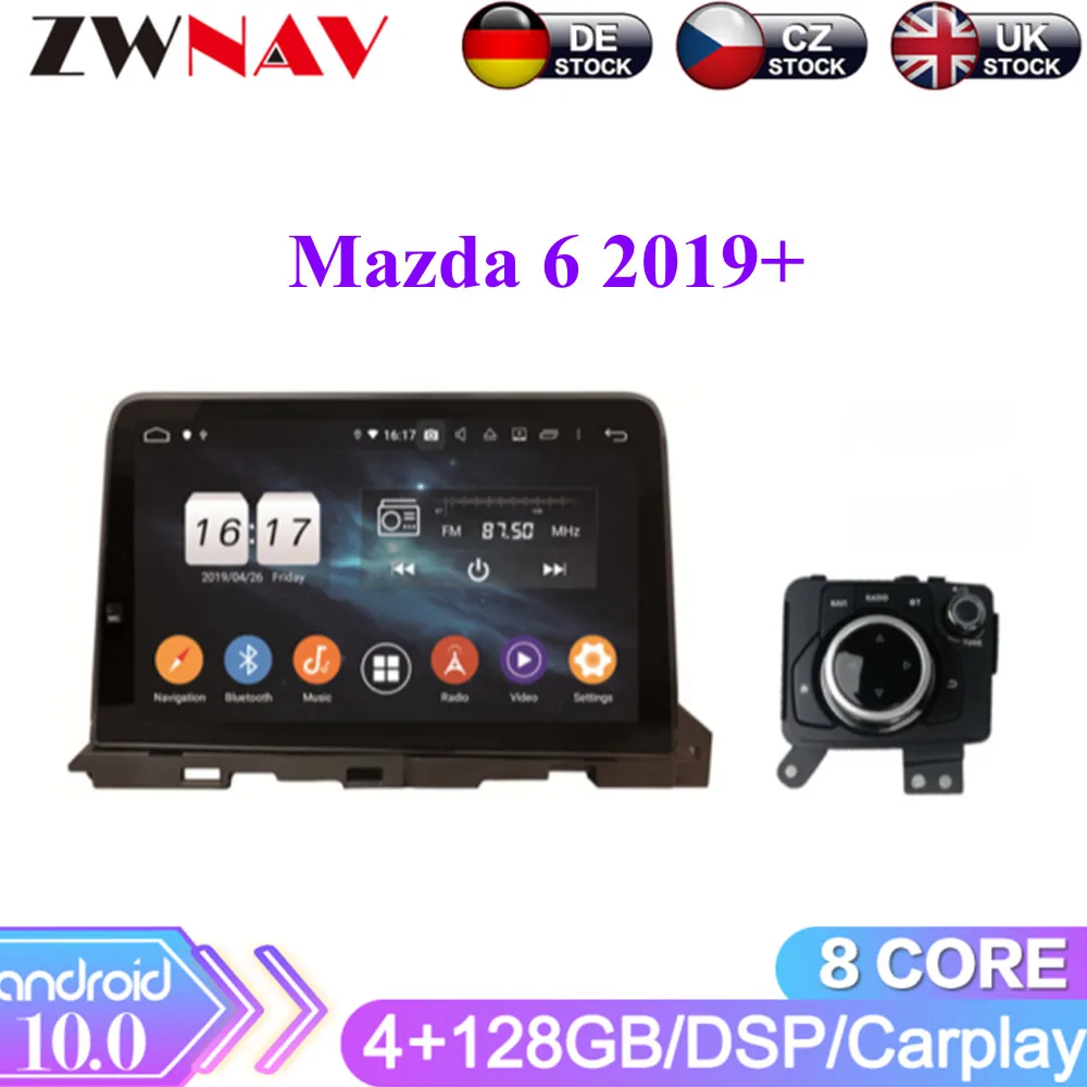 8 Core Android 10.0 Autoradio Lettore Multimediale Per Mazda 6 2019 + Autoradio di Navigazione GPS Stereo DVD DSP Carplay 1Din Unità di Testa
