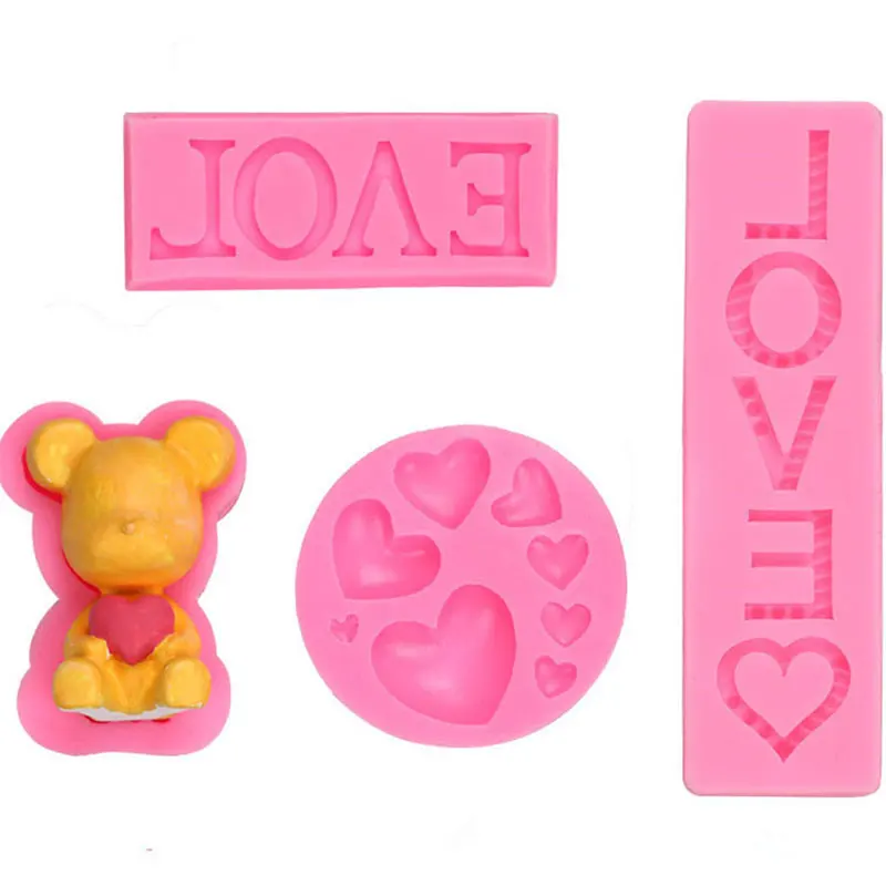 

LOVE Silicone Mould Heart Bear Shape Letters Crystal Resin Mold for DIY Jewelry Making Tool Casting Epoxy Resin Molds Findings