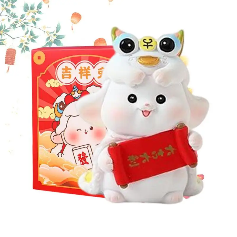 

Cute Rabbit Car Dashboard Decoration Resin Ornament Chinese Bunny Sculpture Compact And Exquisite Ornament For Household Decor