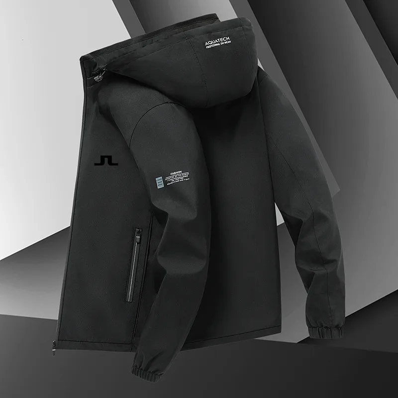Men's windproof jacket Golf hooded windproof casual jacket Men's clothing windproof autumn and spring jacket Men's