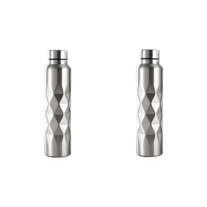 

2X 1000Ml Single-Wall Stainless Steel Water Bottle Gym Sport Bottles Portable Cola Beer Drink Bottle