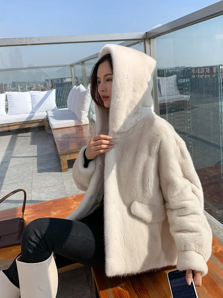 Berserk Women's Winter Coat 2022 Overcoat Female Fur Mink Fur Thick Winter High Street Other Slim Real Fur Women