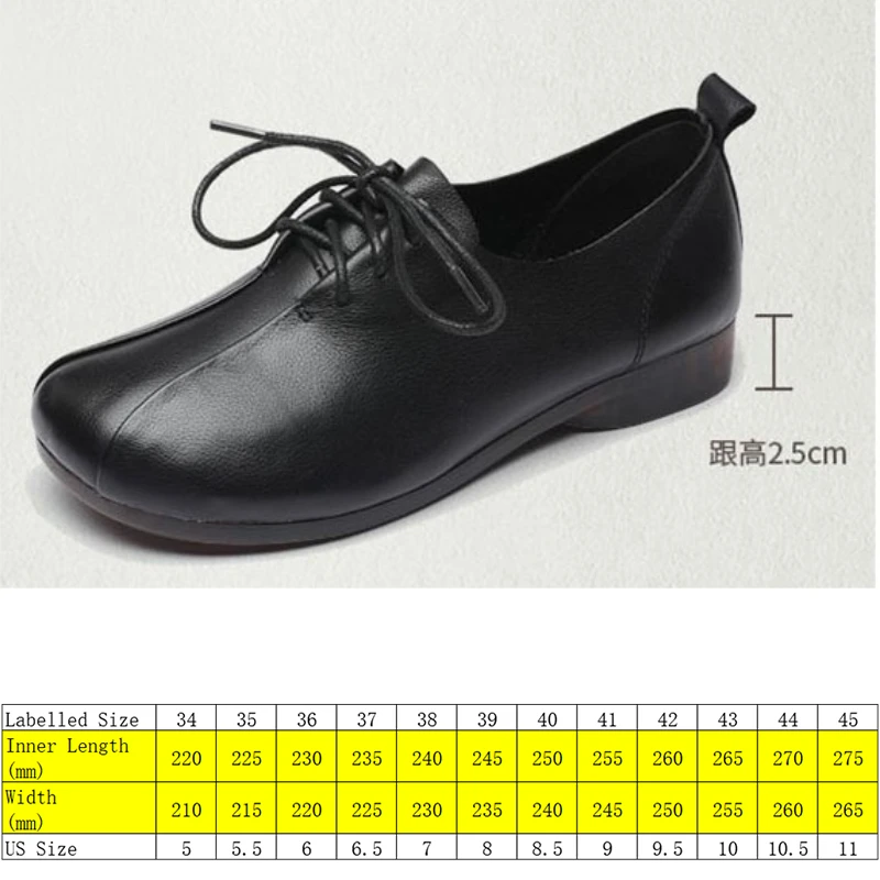 Винтажные туфли из натуральной кожи с круглым носком и нескользящей подошвой |