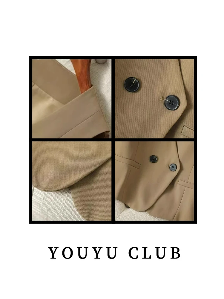 Новинка 2024 осенний жилет с искусственными карманами костюм для полных девушек