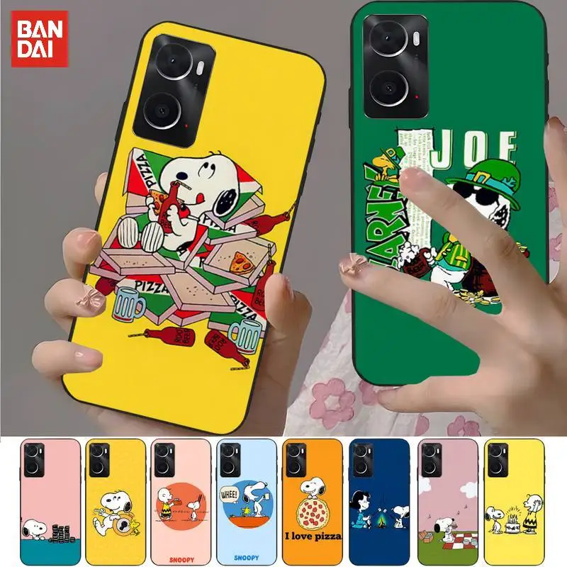 

Bandai Black Snoopy Dog Phone Case Funda For OPPO A37 A39 A57 A59 A73 A83 A71 A73S A11X A75 A7X A77 F3 F11 One Plux 6 5T 5Cover