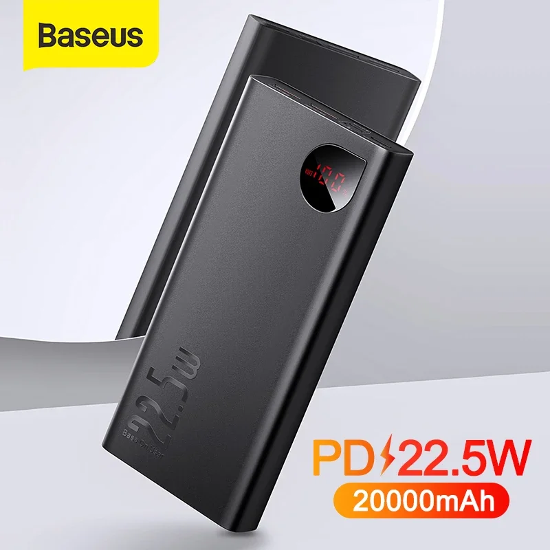 

Baseus Power Bank 20000mAh Portable External Battery Charger Powerbank PD 22.5W Fast Charge For iPhone 14 13 12 Xiaomi Poverbank