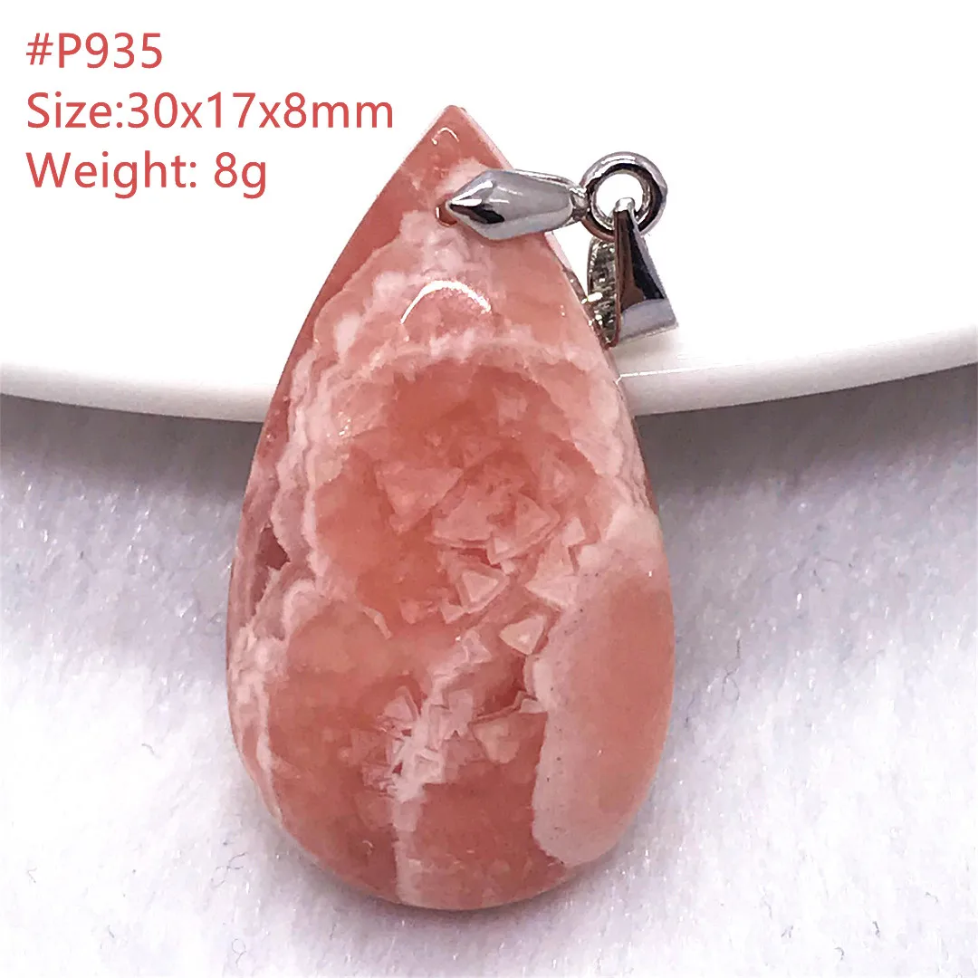 

Natural Red Rhodochrosite Necklace Pendant Jewelry For Woman Lady Man Gift Crystal Beads Silver Argentina Stone Gemstone AAAAA