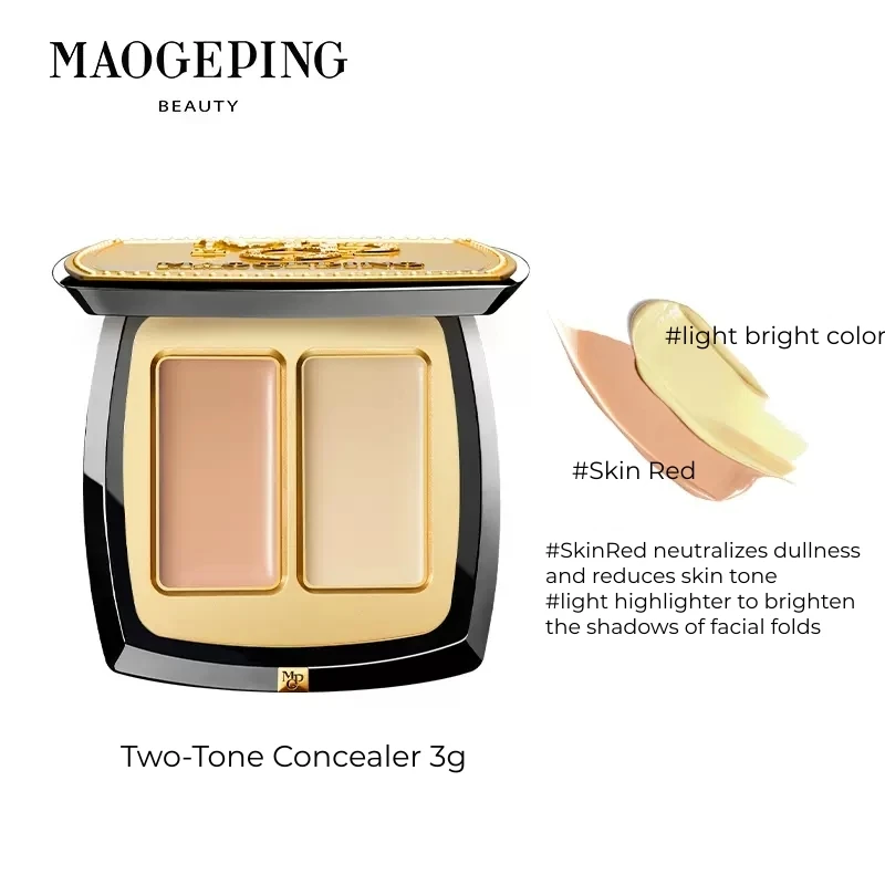 

Maogeping Beauty Professional Double Color Concealer Palette 3.6G High Coverage Moisturizing Texture With Brush
