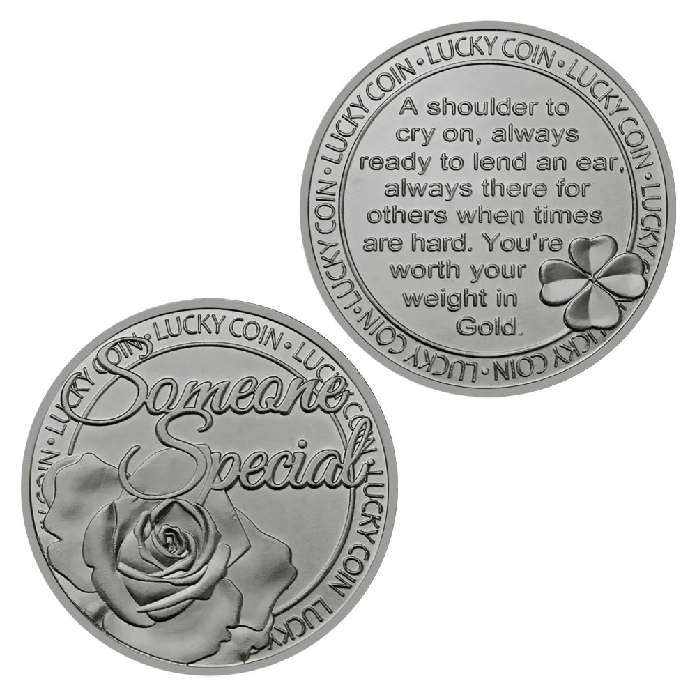 

Someone Special Lucky Coin Creative Gift Collectible Plated Souvenir Coin Four Leafs Clover Collection Commemorative Coin