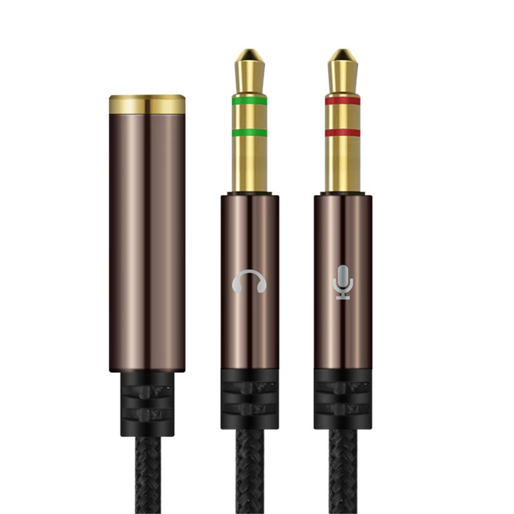 

M4S 1 For 2 To 3.5MM Connector Dual-Hole Computer Headset Audio Adapter Cable 10660 Times Service Life
