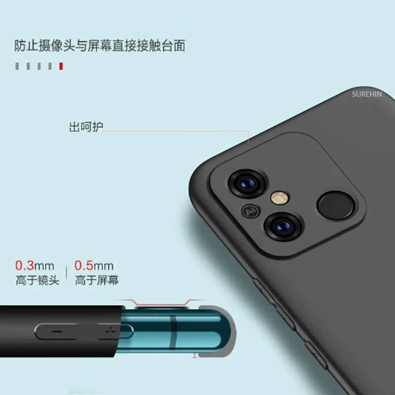 SUREHIN жидкий силиконовый чехол для Redmi 11A синий фиолетовый зеленый женский мягкий