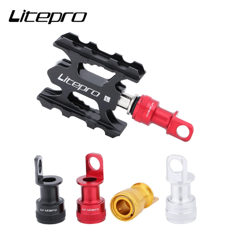 

Litepro 1pcs Folding Bike Pedal Quick Release Buckle Portable Bicycle Frame Mounting Fixing Adapter Base Cycling Accessories