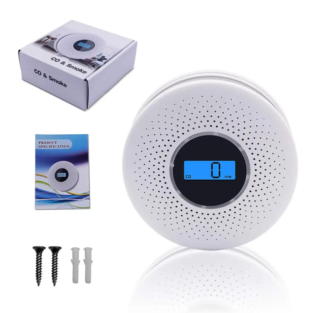 Combination Smoke Detector and Carbon Monoxide Detector with Display, Battery Operated Smoke CO Alarm Detector Sensor images - 6