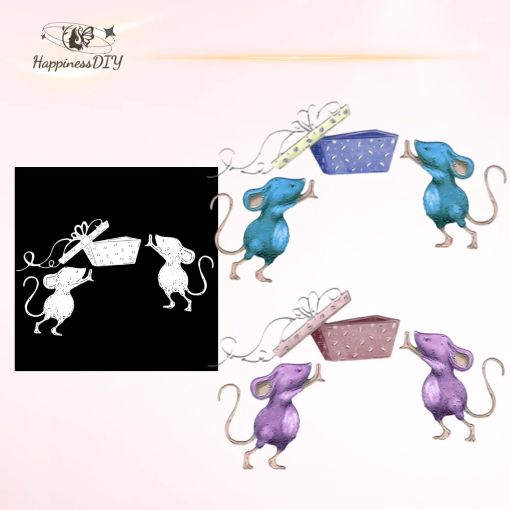 Рождественская вечеринка Подарочная коробка мышь металлические штампы для «сделай сам» Скрапбукинг альбом бумага открытки, декоративные поделки тиснение высечки