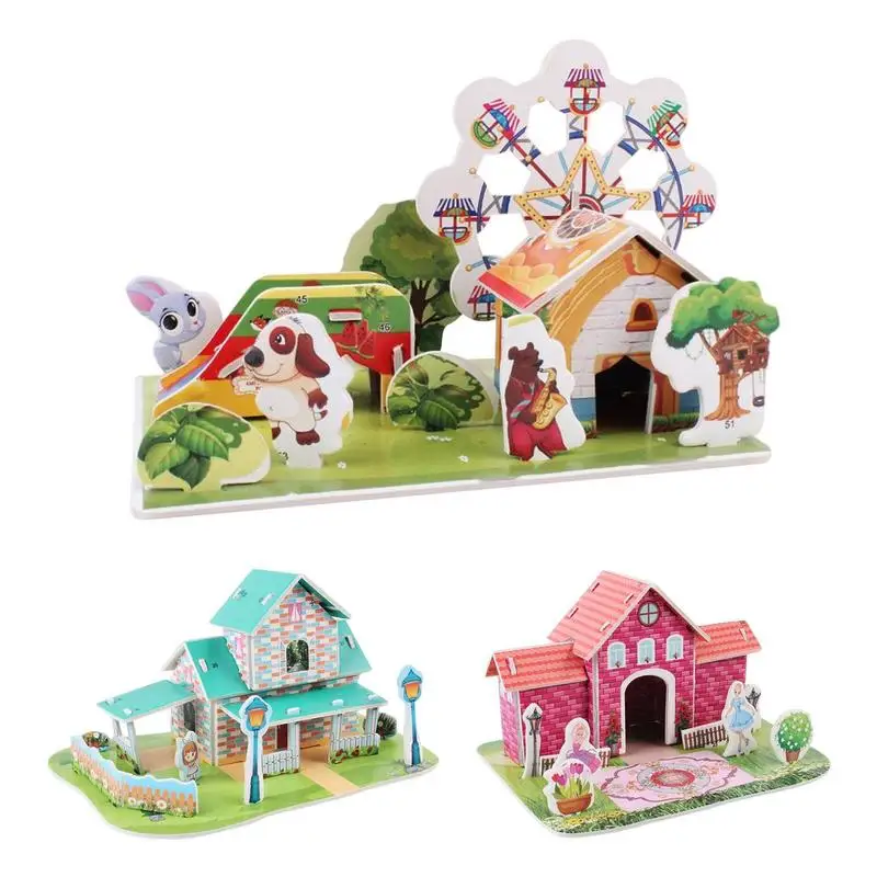 

Модель 3d бумажного дома, доска из пенополистирола, 3d пазл для детей, 3d Пазлы для детей, креативный подарок «сделай сам» для детей на день рожд...