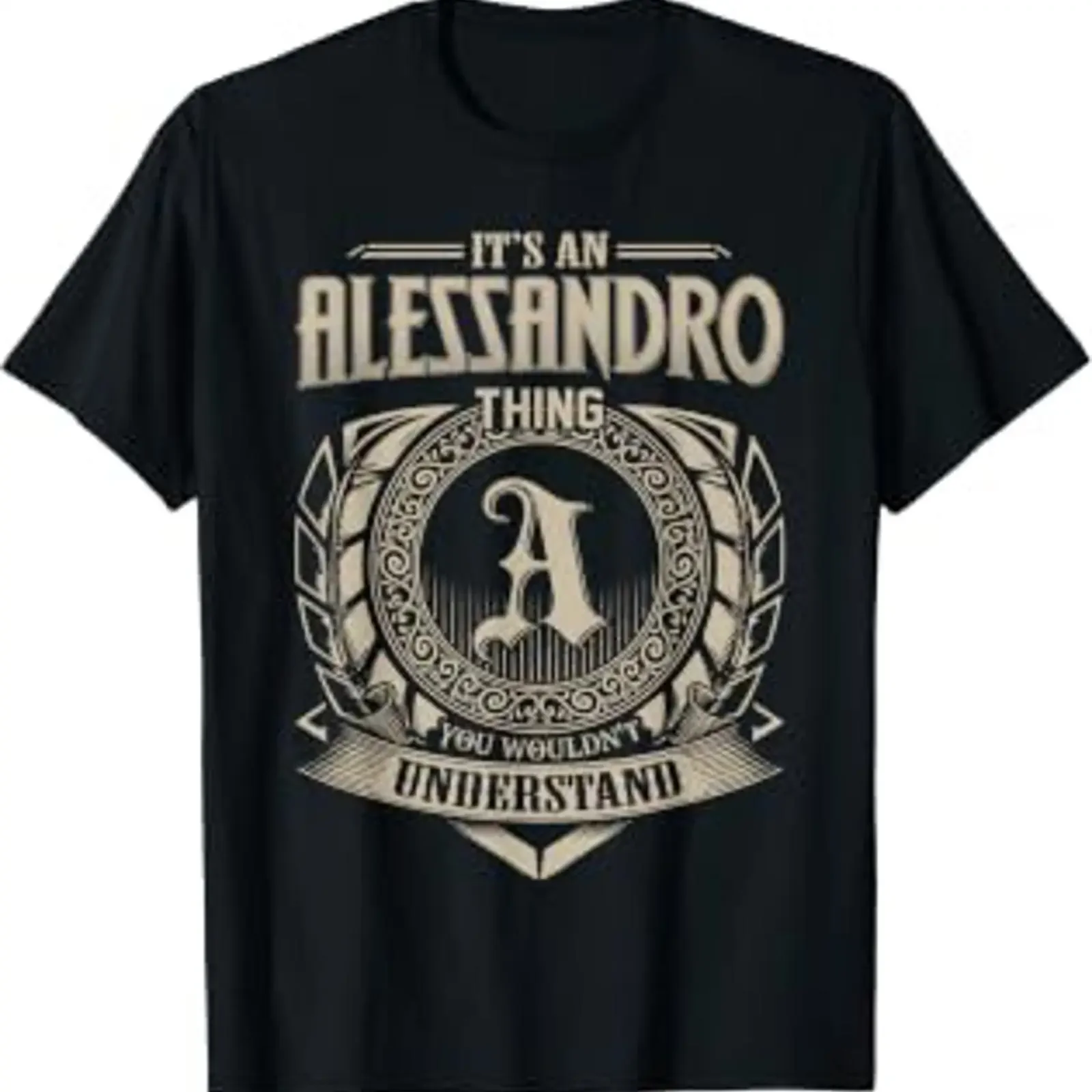Фото Футболка с забавным принтом «It's an Alessandro Thing You Wouldn't Understand», винтажная, с эффектом потертости, универсальная, для повседневной носки, эластичная. №1