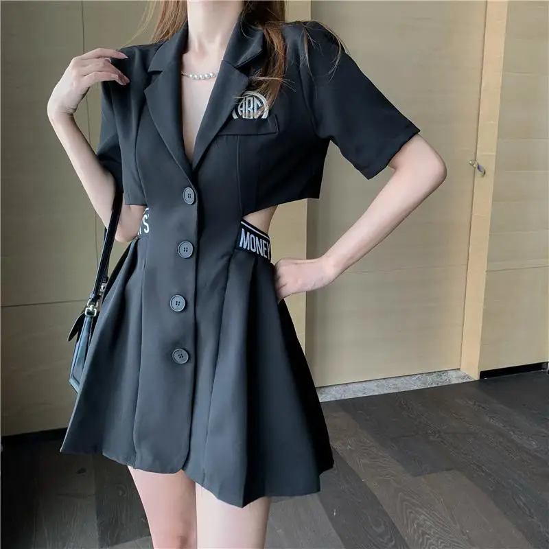 Summer New Hollow Out Letter Printing Top Shirts V Neck Short Sleeve Loose Solid Color Blouse Trend Korean Fashion Women Clothes