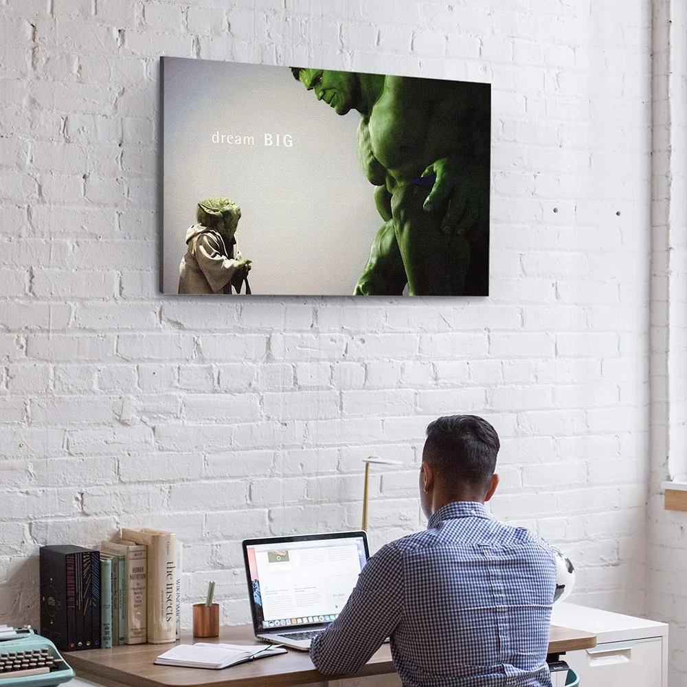 Большая Скандинавская фотография Yoda Hulk Dream настенная Картина на холсте с